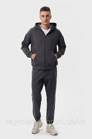 Костюм мужской худи на молнии и брюки Темно-серый  RAY PREMIUM LOOSE U0809 (U0809M-Dark Grey) Киев - изображение 1
