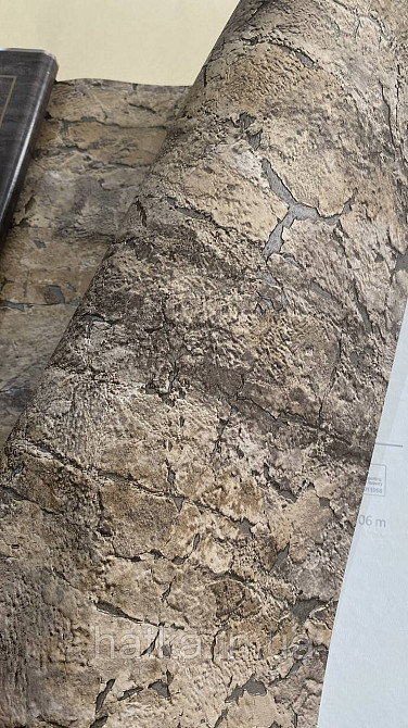 Шпалери вінілові на флізеліні ASCreation UNITA 1.06x10 під камінь структурні коричневі 79204-1 Київ - фото 1