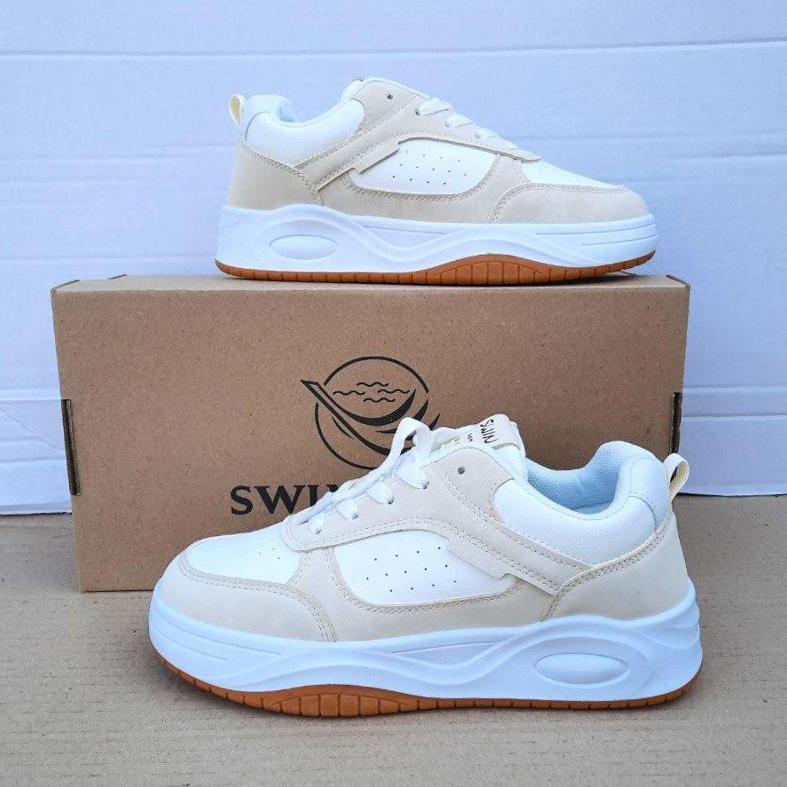 Женские Бежевые Кроссовки Белые Слипоны Мокасины (размеры: 37,38,39,40) Днепр - изображение 1