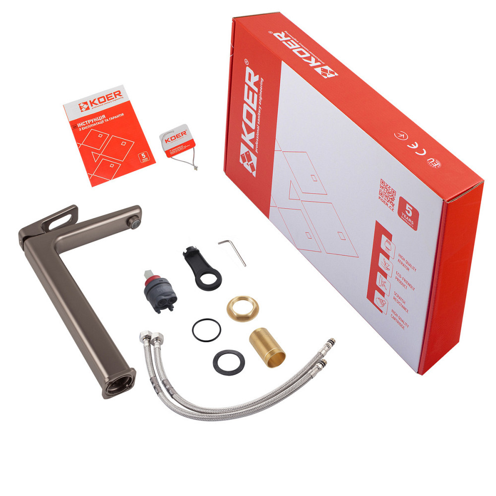 Высокий смеситель для умывальника Koer KB-11031-07 (KR5435) - надёжный выбор Харьков - изображение 6