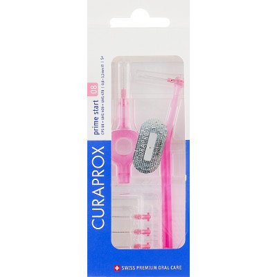 Щетки для межзубных промежутков Curaprox Prime Start CPS 08 D 0.8 – 3.2 мм 5 шт. + 2 держателя (7612412427769) Винница - изображение 1