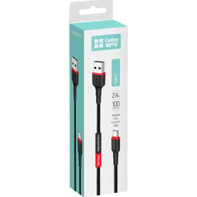 Дата кабель USB-C to USB-C 1.0m 2.4А black ColorWay (CW-CBUC064-BK) Винница