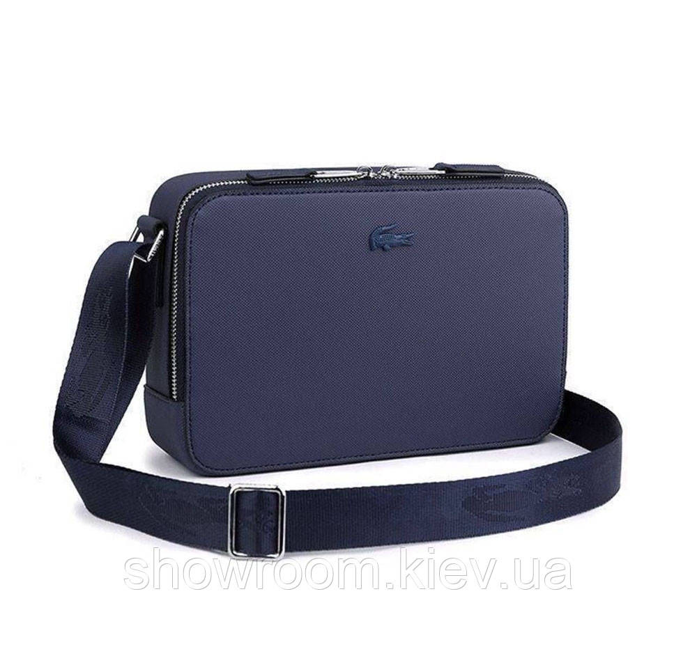 Мужская брендовая сумка через плечо Lacoste (2028) синяя Киев - изображение 4