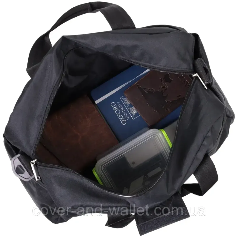 Стильная дорожная сумка из качественного полиэстера небольшого размера черного цвета FBR Киев - изображение 8