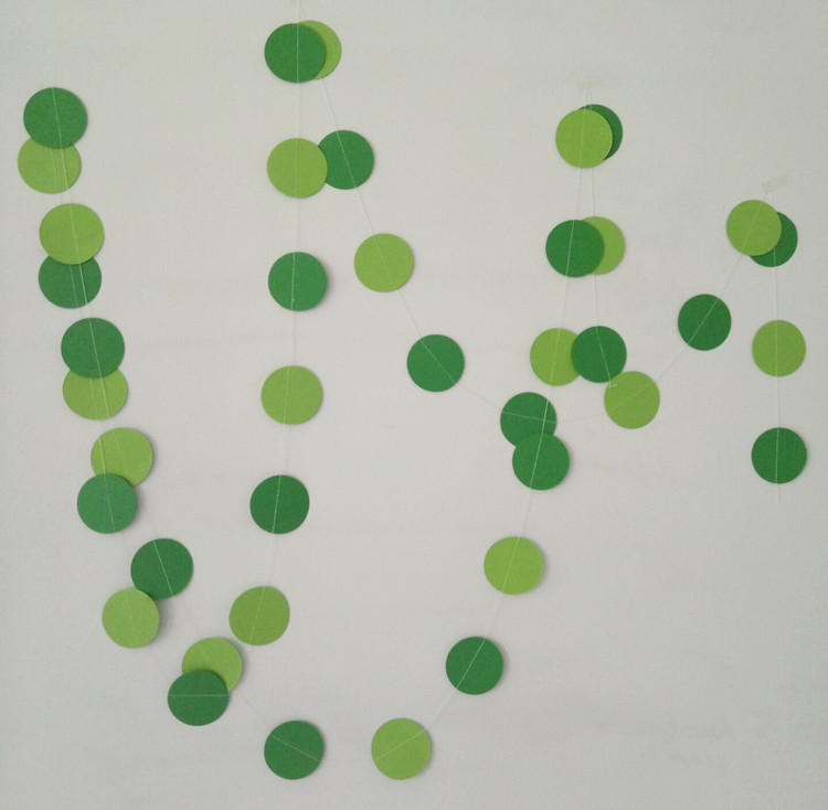 Гирлянда кружки на нитке для праздника 4 м на 6 см зеленый Киев - изображение 1