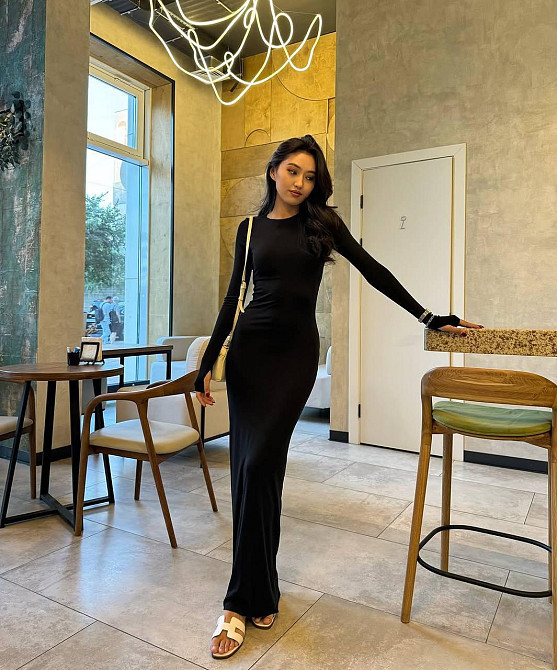 Женское элегантное романтическое длинное платье, плотный микродайвинг Одесса - изображение 4