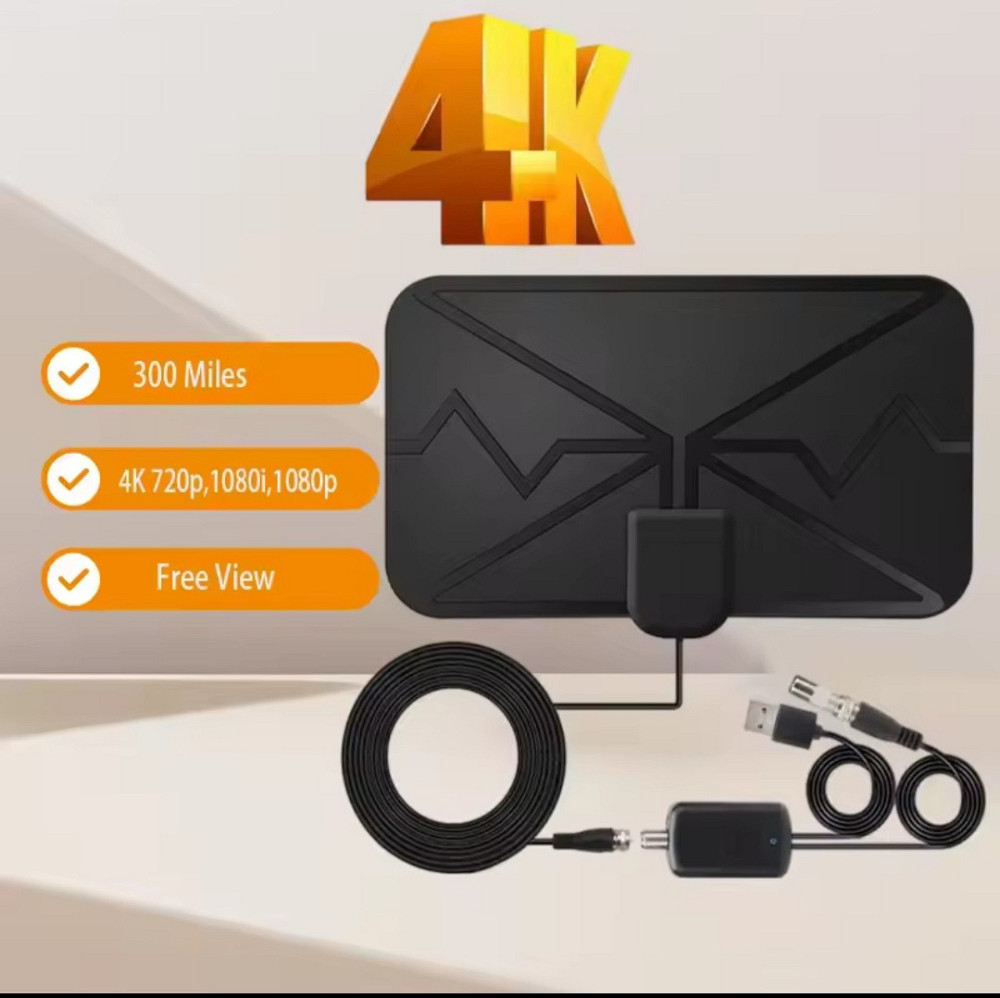 Телевизионная антена внутренняя с цифровым усилением 4K Full HD TV 21 на 12 см черный Киев - изображение 5