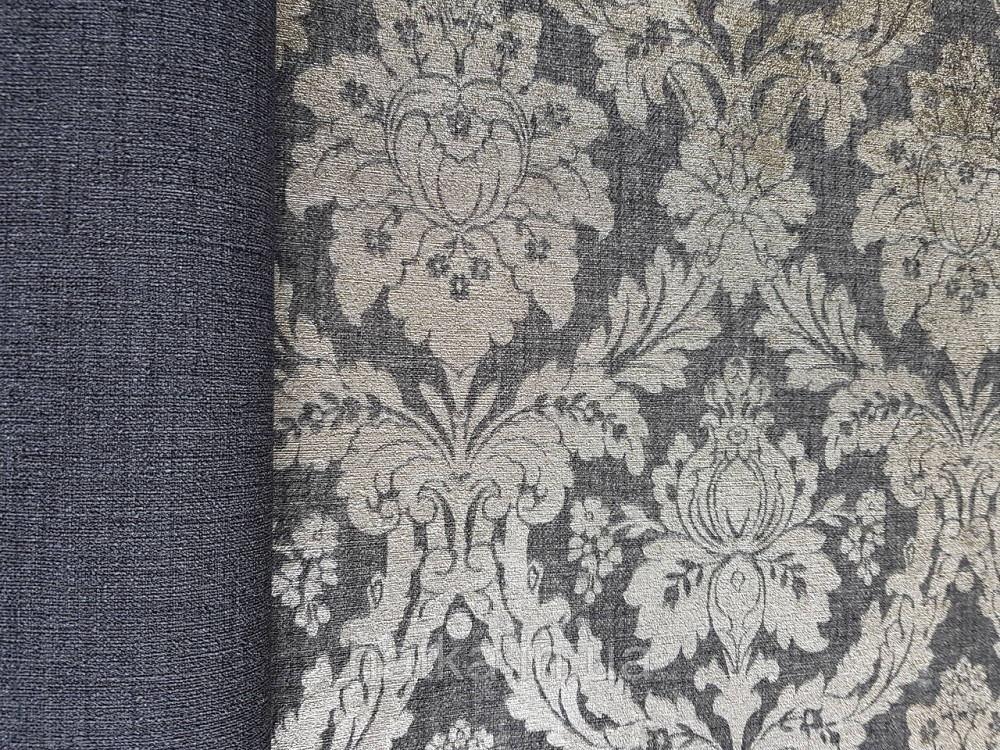 Шовілові на фрізеліні AS creation Perfect 1.06Х10 класика вензель дамаск золотом на чорному Київ - фото 3