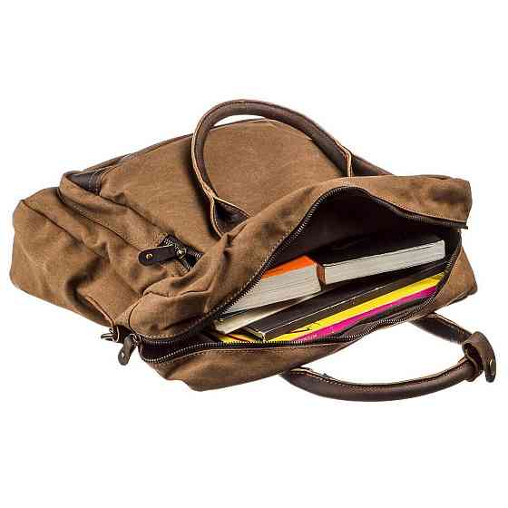 Текстильна сумка для ноутбука легка Vintage 20118 Коричнева Київ