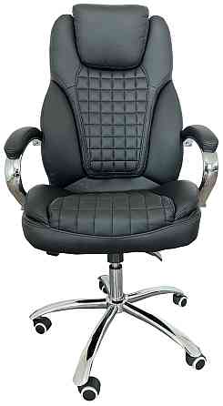 Офісне крісло керівника Tehforward Tesla хром Anyfix Чорний Дніпро