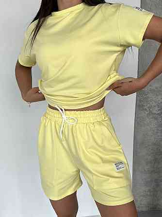 Жіночий літній прогулянковий костюм двійка: футболка і шорти двонитка Одеса