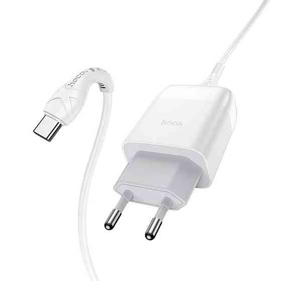 Мережевий зарядний пристрій HOCO C72Q Glorious single port QC3.0 charger set(Type-C) 18W White Київ
