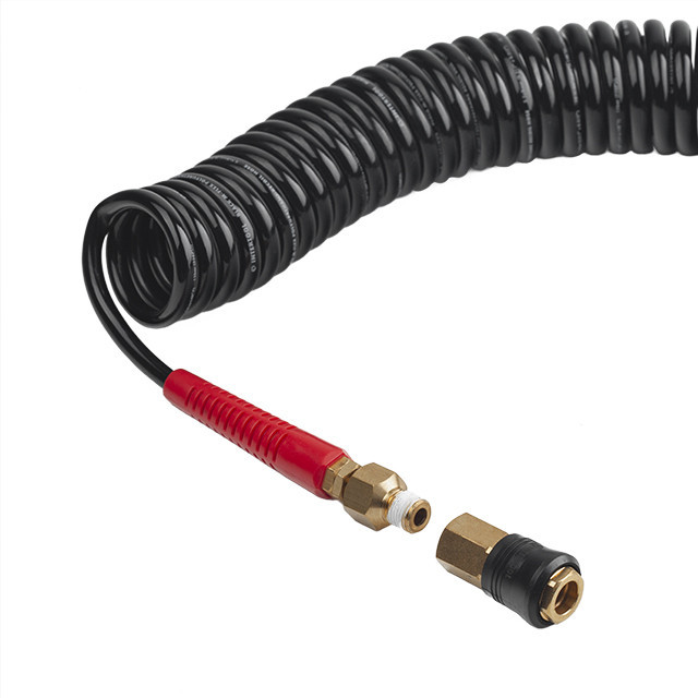 Шланг BLACK M-Flex 5,5×8 мм, 20 м, спиральный полиуретановый, с поворотным шарниром, латунными быстроразъемными соединениями, STORM Киев - изображение 4