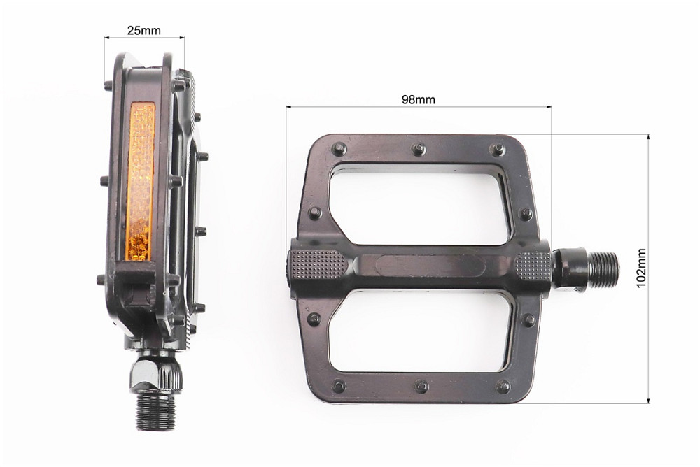 Педалі MTB широкі 9/16" (110x102x22mm) алюмінієві, чорні NWL-303 Київ - фото 2