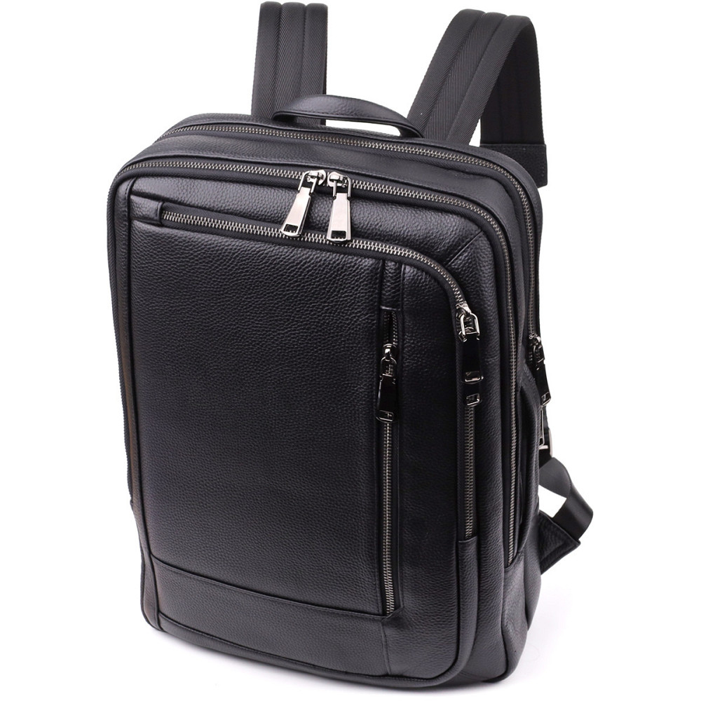 Чоловічий рюкзак з натуральної шкіри Vintage 23051 Чорний Київ - фото 1