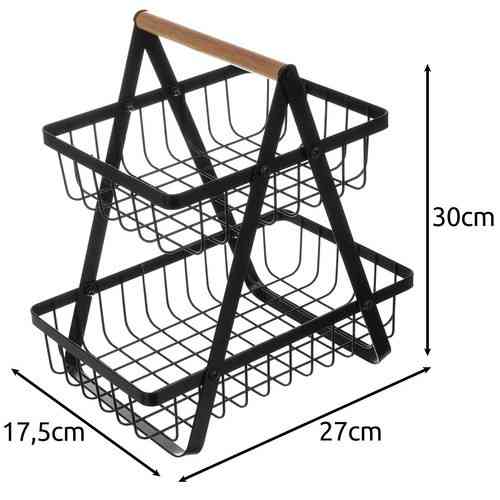 Корзина двухъярусная для фруктов и овощей Ruhhy (24265) Черный Нововолынск
