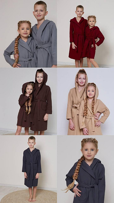Халат дитячий вафельний Ideal Textile з капюшоном Чернівці - фото 1