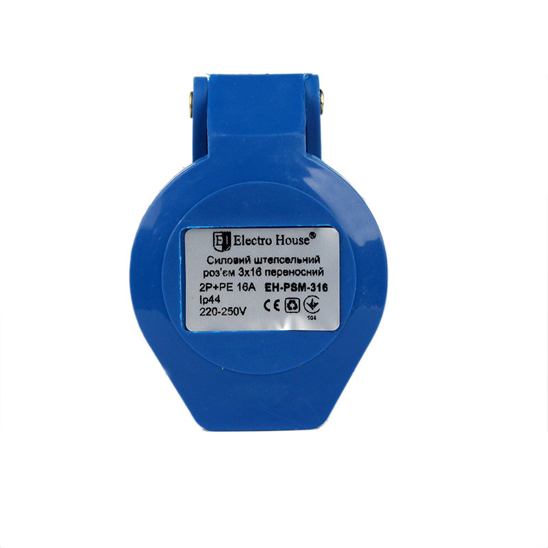 Разъем силовой штепсельный переносной 3x16 2P+PE, 16А, 220-250 В, IP44 Днепр - изображение 2