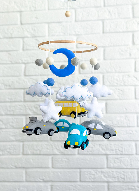 Музичний мобіль WoollyFox «Машинки» для хлопчика з 35 мелодіями Київ - фото 4