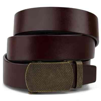 Ремень Vintage Мужской с зернистой пряжкой автомат Коричневый (20273) Винница