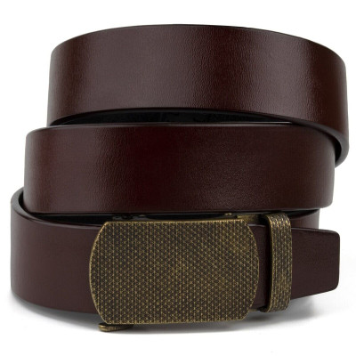 Ремень Vintage Мужской с зернистой пряжкой автомат Коричневый (20273) Винница - изображение 1