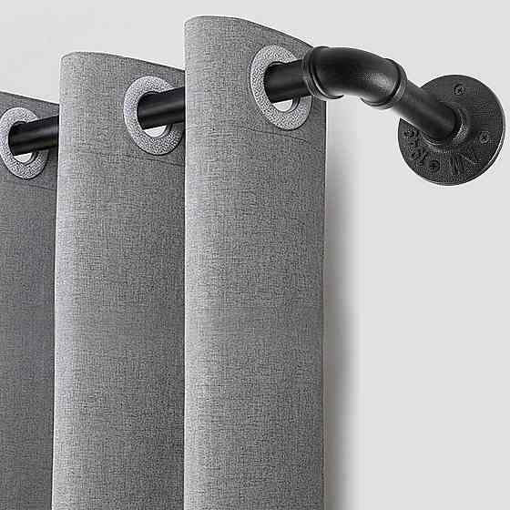 Карниз телескопічний CLG-S 80–220 см чорний металевий для штор настінний розсувний (телескопічні, торцеві, для вікон, ванної, Київ