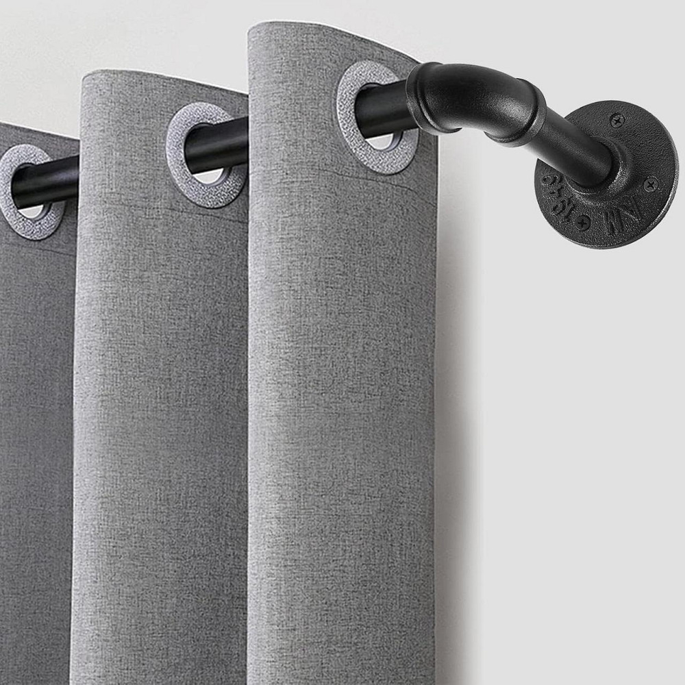 Карниз телескопічний CLG-S 80–220 см чорний металевий для штор настінний розсувний (телескопічні, торцеві, для вікон, ванної, Київ - фото 3