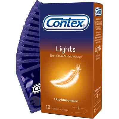 Презервативи Contex Lights особливо тонкі латексні з силіконовою змазкою 12 шт. (5060040302088) Вінниця