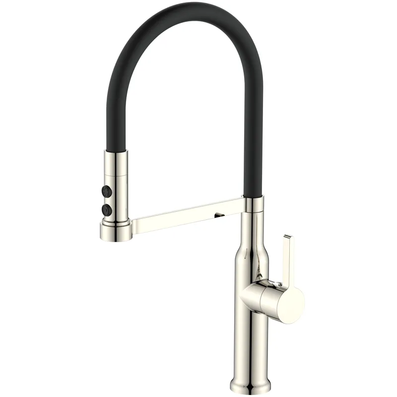 Смеситель для кухни Mixxus Premium PULL 017 SS COLOR REFL.BLACK с нержавеющей сталью и черным силиконовым изливом (MI8279) Харьков - изображение 1