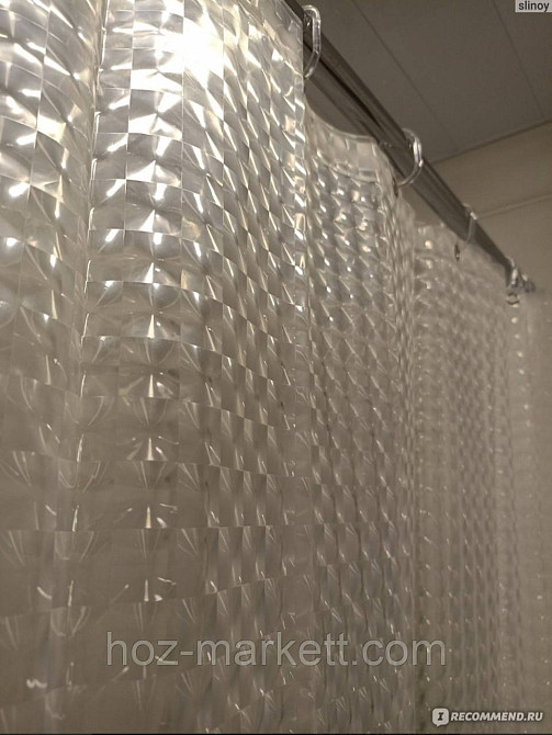 Штора у ванну з ефектом 3D шторка для ванної біло-прозора Харків - фото 6