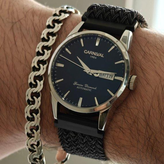 Годинник чоловічий механічний Carnival Flagman Magnetic Grey (2 ремінці) Вінниця - фото 3