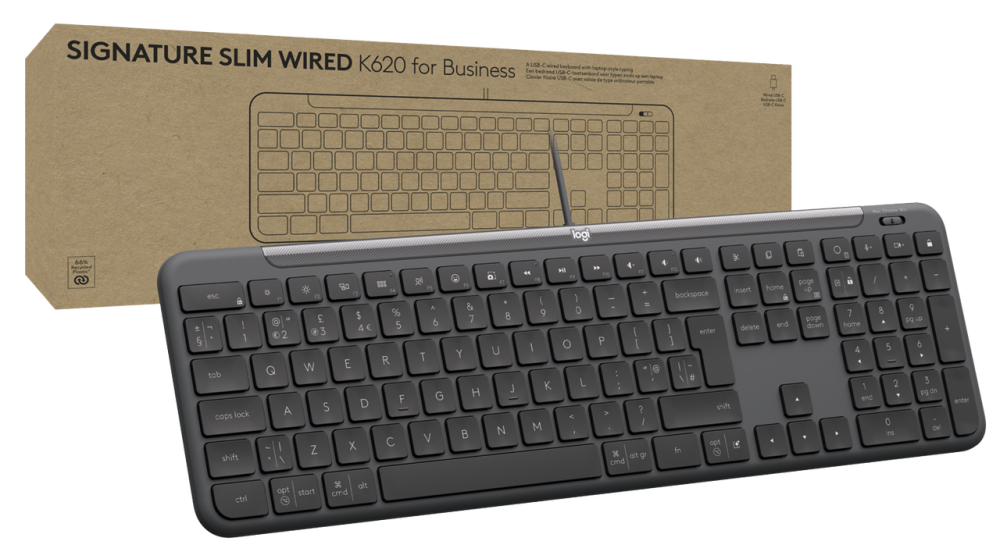 Клавиатура Logitech Signature Slim K620 Wired Keyboard for Business - GRAPHITE (920-013333) (7129737) Киев - изображение 1