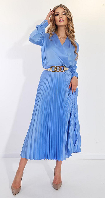 Костюм зі спідницею гофре із шовку (42) Київ - фото 3