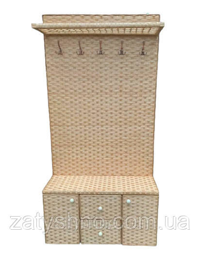 Плетная прихожая с ящиками для обуви светлого цвета Киев - изображение 1