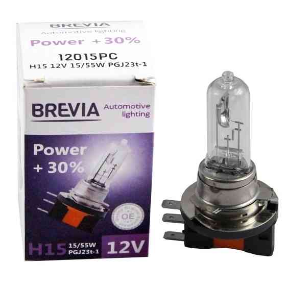 Галогеновая лампа Brevia H15 12V 15/55W PGJ23t-1 Power +30% CP Львов