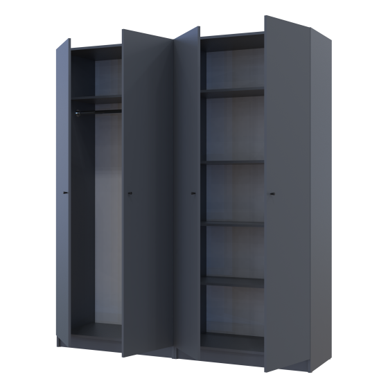 Комплект шаф для одягу з полицями Doros Промо (2 шт.) 180х48х204 см Графіт (DRS-011463) Львів