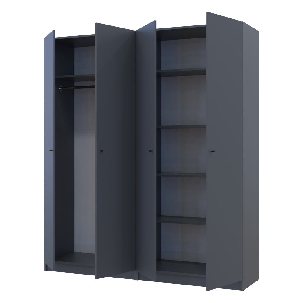 Комплект шкафов для одежды с полками Doros Промо (2 шт.) 180х48х204 см Графит (DRS-011463) Львов - изображение 4