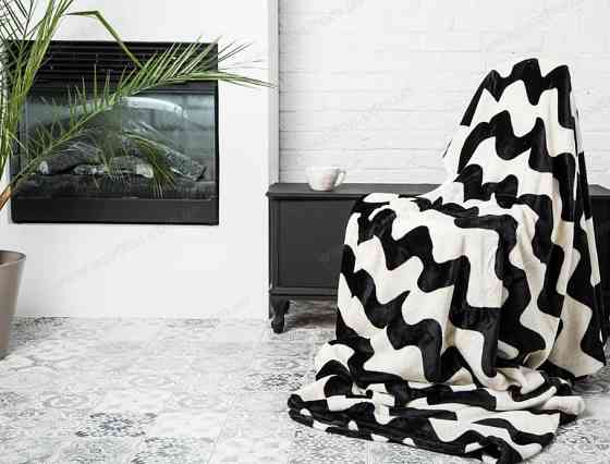 Ecotton Плед Ecotton 110х140 см із мікрофібри Well Soft Зиг-заг чорно-білий Киев