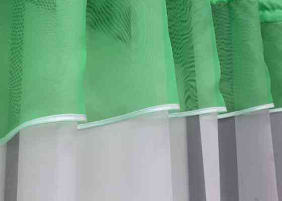 Кухонная занавеска VR-Textil № 047к белый с мятным 280х170 см (52-0865) Киев