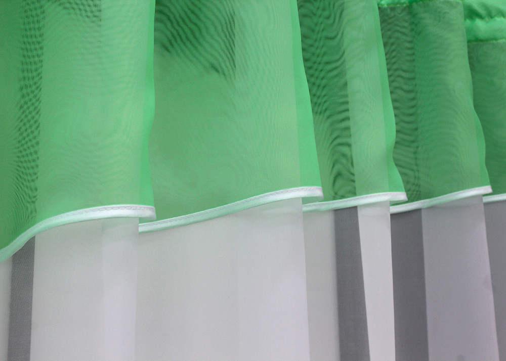 Кухонная занавеска VR-Textil № 047к белый с мятным 280х170 см (52-0865) Киев - изображение 4