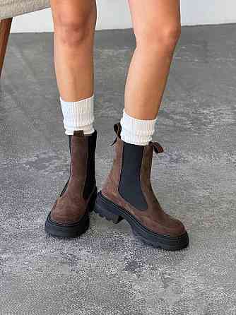 Без бренда Ботинки NikArt коричневые замша натуральная высота 19 см размеры 36-40 (5751) Коломия