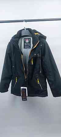 Демисезонная черная куртка с желтыми вставками для мальчиков 116,122,134,146 Николаев