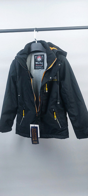 Демісезонна чорна куртка з жовтими вставками для хлопчиків 116,122,134,146 Миколаїв - фото 5