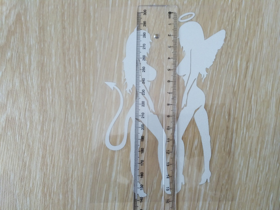 Наклейки на авто Чертенок и Ангелочек Белая светоо Киев - изображение 4