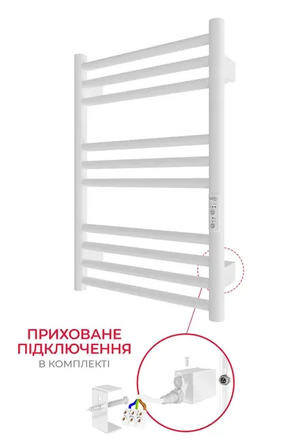 Електрична рушникосушка HF Greenwich 570х430 TR K біла матова Київ - фото 2