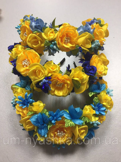 Віночок з квітами "Пишний жовто-блакитний" Кривий Ріг - фото 2