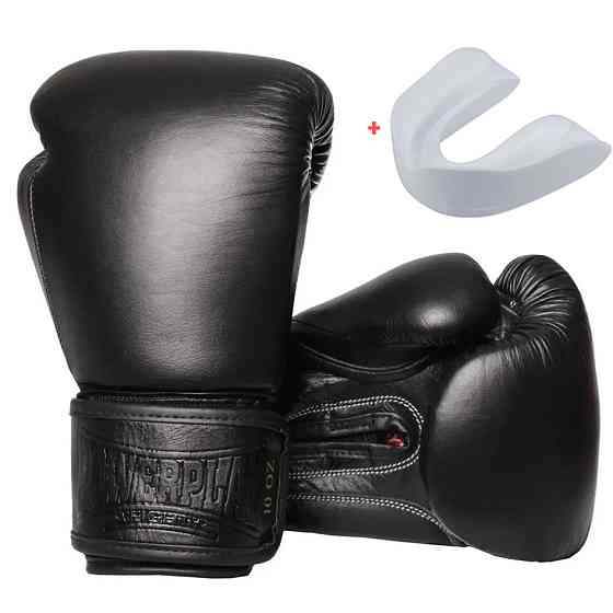 Боксерські рукавиці PowerPlay 3014 Indiana Чорні (натуральна шкіра) 10 унцій Кам'янське