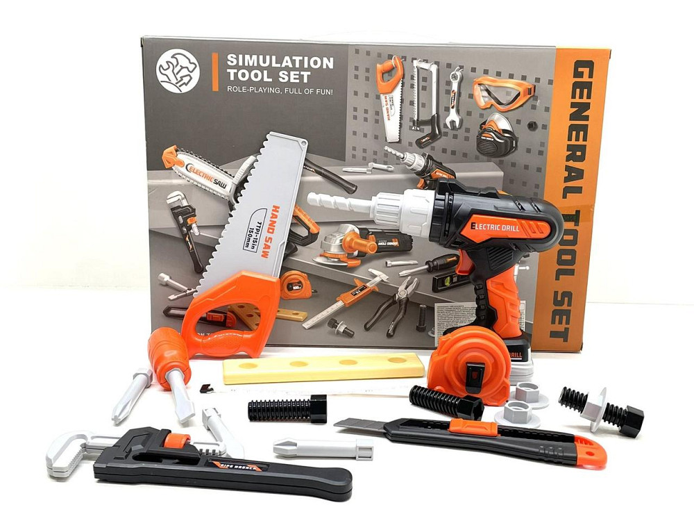 Набір інструментів 17 елементів дриль із спецефектами Чорно-жовтогарячий (778-22) Чернігів - фото 10