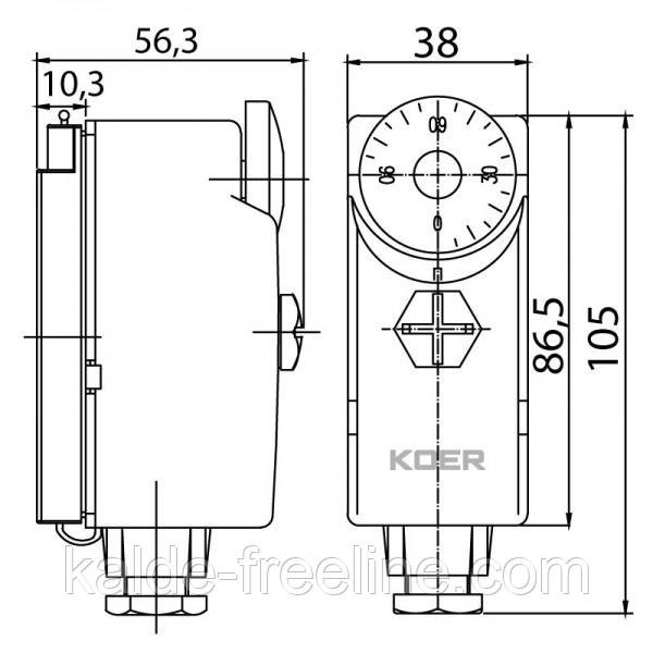 Термостат механічний накладний KOER KR.1351 (0…+90*C) Харків - фото 2