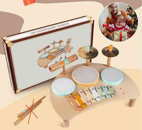 Іграшкова барабанна установка Монтенсорі без паличок Луцьк